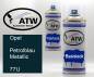 Preview: Opel, Petrolblau Metallic, 77U: 400ml Sprühdose + 400ml Klarlack - Set, von ATW Autoteile West.